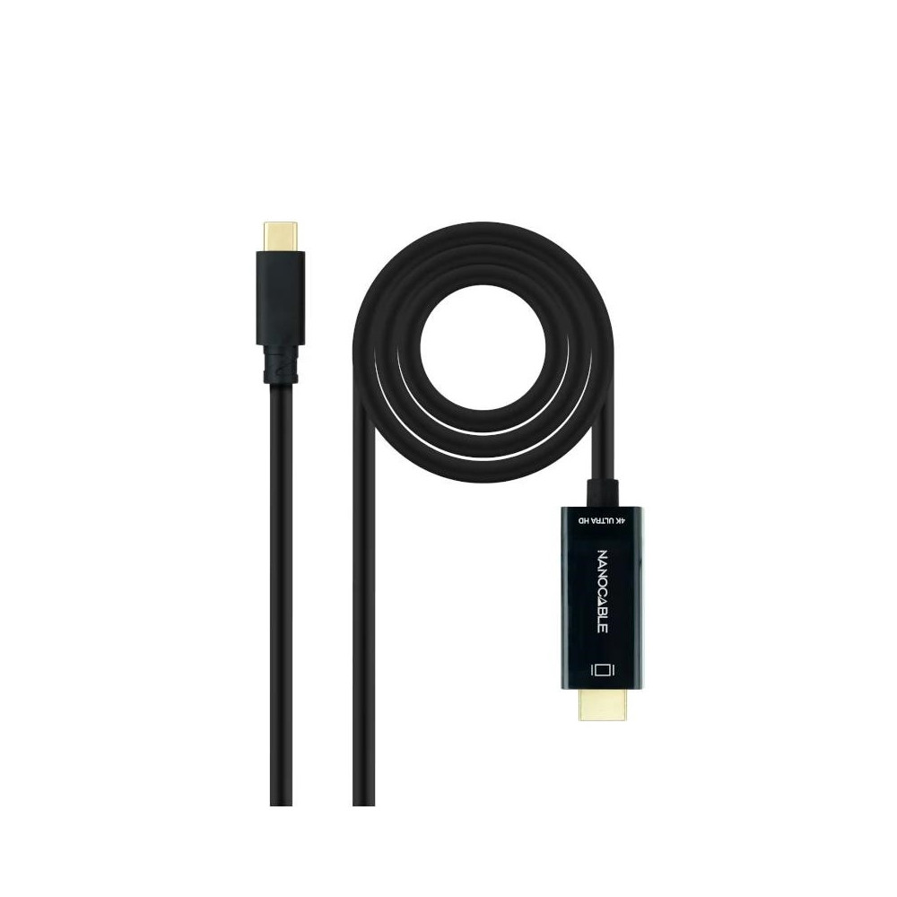 Meta title-NANOCABLE CONVERSOR USB-C - M-HDMI - M. NEGRO. 5 M ANDORRA , Accesorios PC y TPV ANDORRA , Cables y Accesorios PC AND