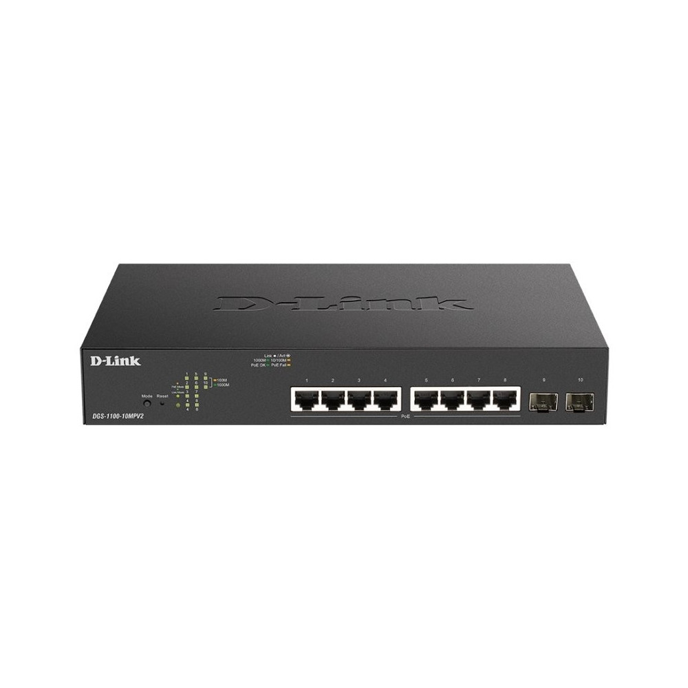 Meta title-D-LINK DGS-1100-10MPV2/E SWITCH 8XGB POE+ 2XSFP ANDORRA , Switches y Puntos acceso ANDORRA , Switches armario ANDORRA