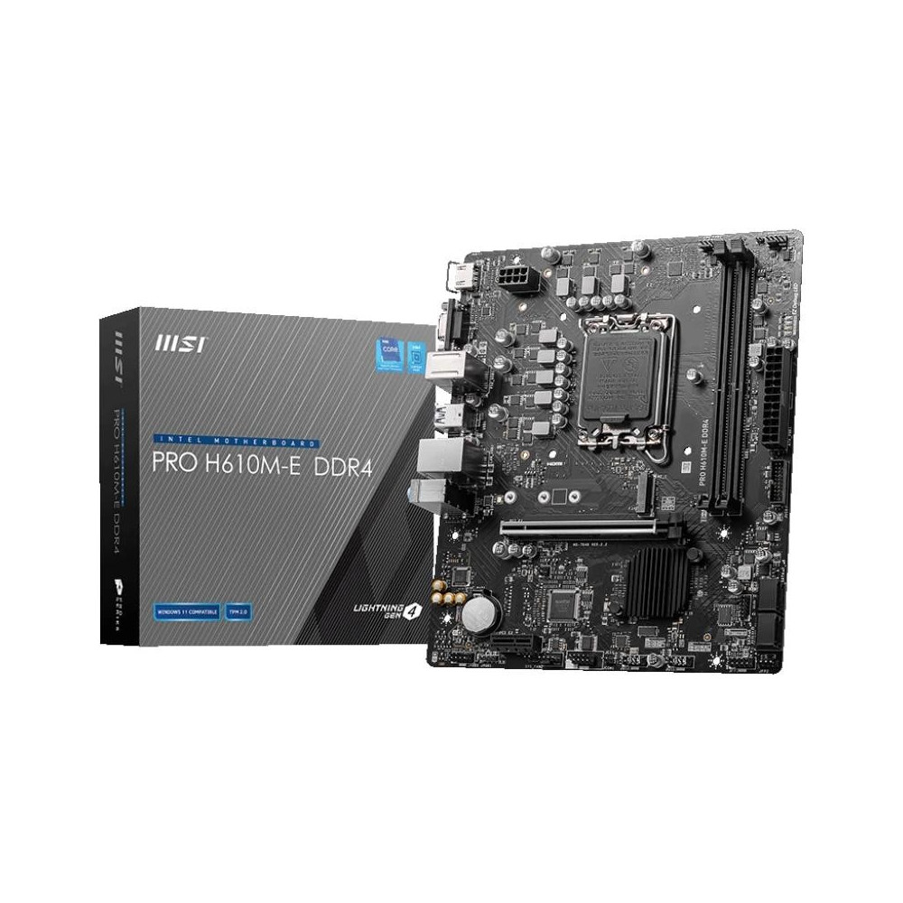 Meta title-MSI PLACA BASE PRO H610M-E DDR4 MATX 1700 ANDORRA , Placas base ANDORRA , Intel socket 1700 ANDORRA , 4711377002660 A