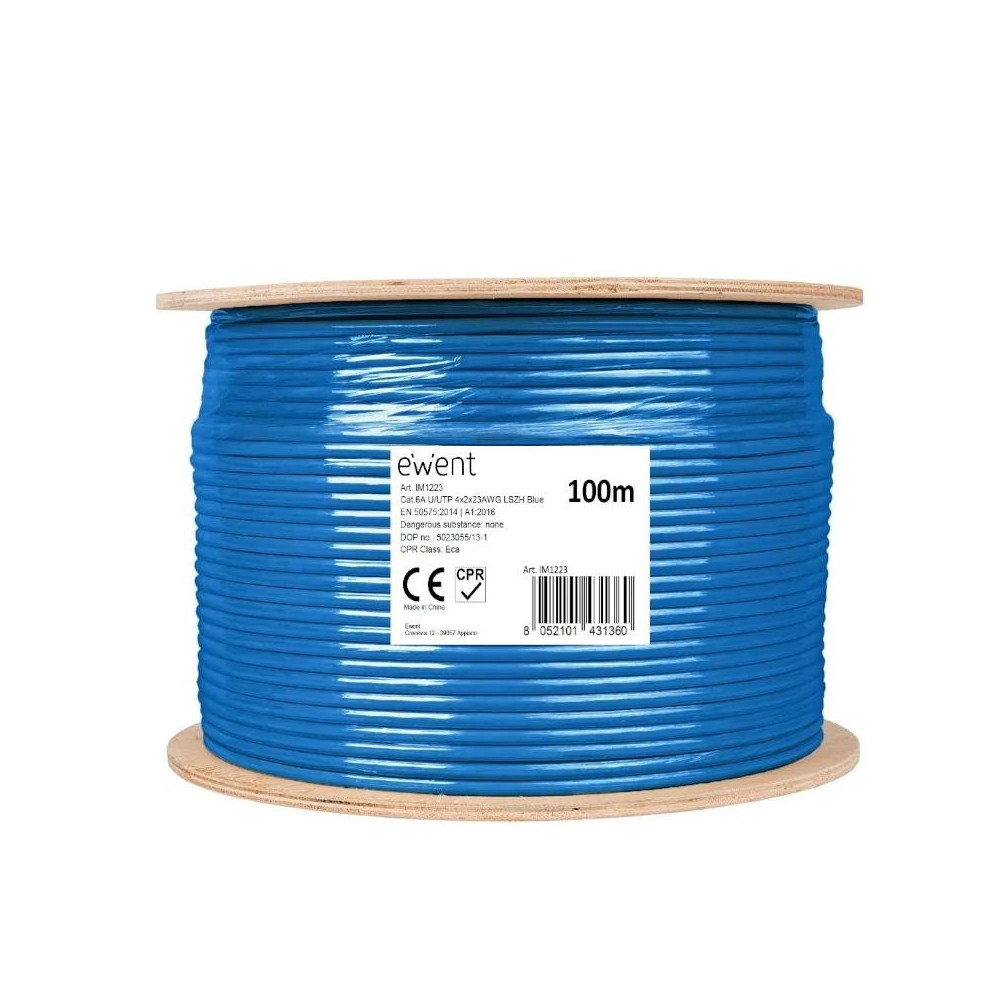 Meta title-EWENT BOBINA CABLE RED CAT6A U/UTP,LSZH,100M ANDORRA , Accesorios Port til ANDORRA , Cables y Accesorios ANDORRA , 80