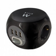 Meta title-EWENT EW3938 REGLETA CUBO 3 TOMAS SHUCKO + 3 USB ANDORRA , Accesorios Eléctricos ANDORRA , Regletas ANDORRA , 8054392