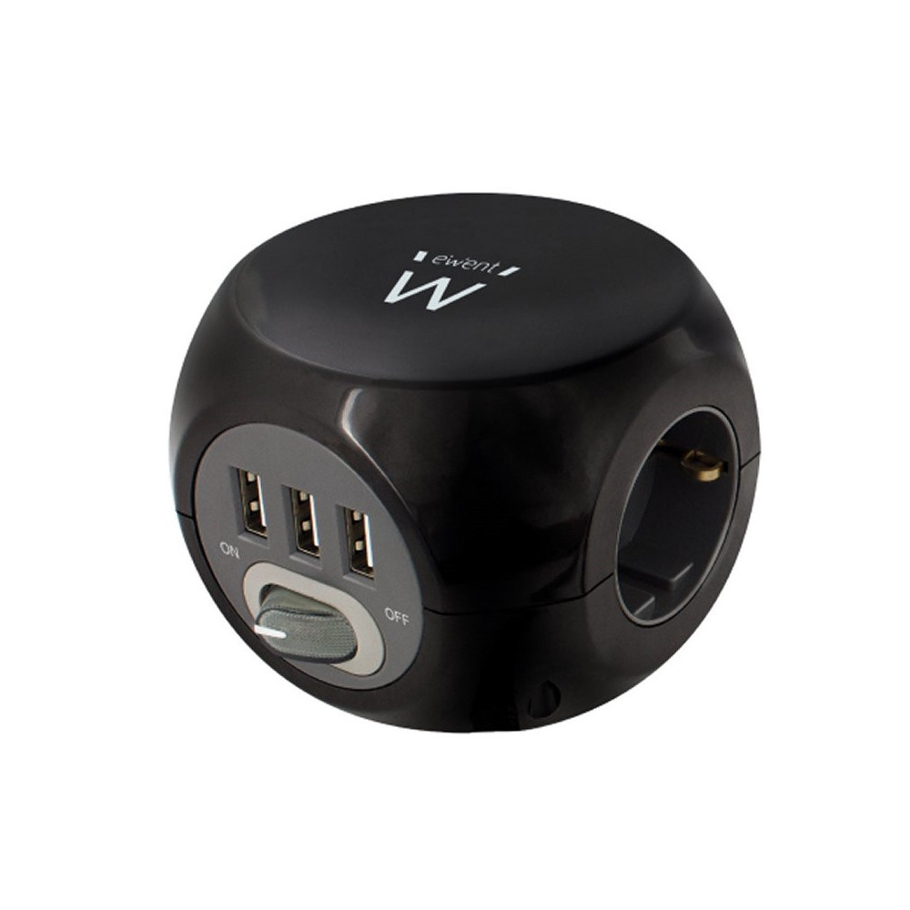 Meta title-EWENT EW3938 REGLETA CUBO 3 TOMAS SHUCKO + 3 USB ANDORRA , Accesorios Eléctricos ANDORRA , Regletas ANDORRA , 8054392