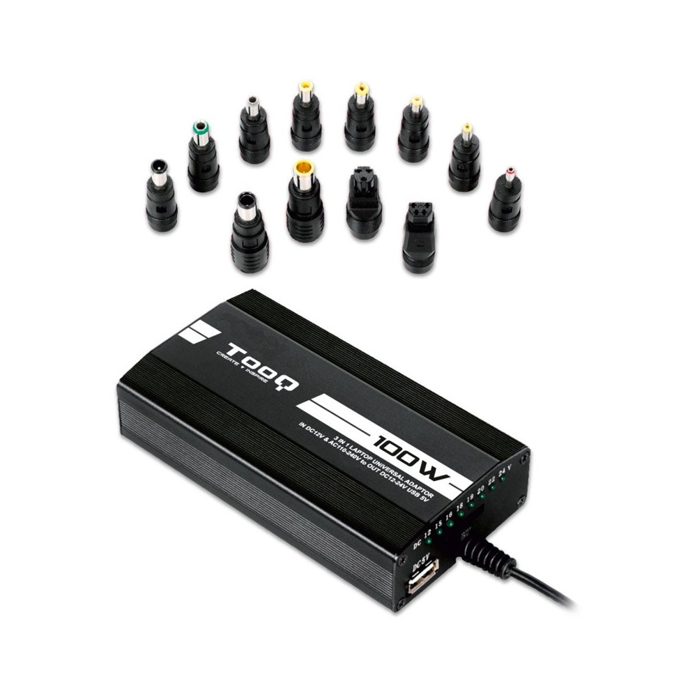 Meta title-TOOQ CARGADOR PORTÁTIL 100W 3EN1 12 CONECTORES ANDORRA , Accesorios Portátil ANDORRA , Cargador para Portátil ANDORRA