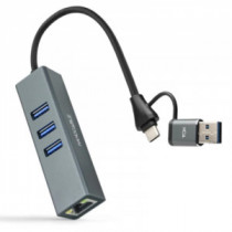Meta title-NANOCABLE CONVERSOR USB-C+USB-A/M RJ45+ 3XUSB-A ANDORRA , Accesorios Redes ANDORRA , Herramientas - Conectores Redes 
