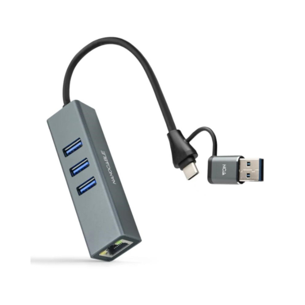 Meta title-NANOCABLE CONVERSOR USB-C+USB-A/M RJ45+ 3XUSB-A ANDORRA , Accesorios Redes ANDORRA , Herramientas - Conectores Redes 