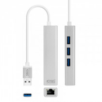 Meta title-NANOCABLE CONVERSOR USB 3.0 ETHERNET + 3XUSB 3.0 ANDORRA , Accesorios Redes ANDORRA , Herramientas - Conectores Redes