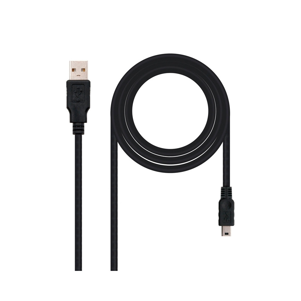 Meta title-NANOCABLE CABLE USB 2.0, A/M-MINI B/M, NEGRO, 0.5M ANDORRA , Accesorios PC y TPV ANDORRA , Cables y Accesorios PC AND