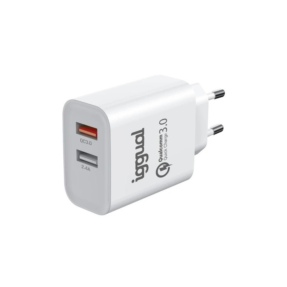Meta title-IGGUAL CARGADOR DOBLE 2XUSB CARGA RÁPIDA QC3.0 30W ANDORRA , Accesorios Telefonía ANDORRA , Cargadores ANDORRA , 8435