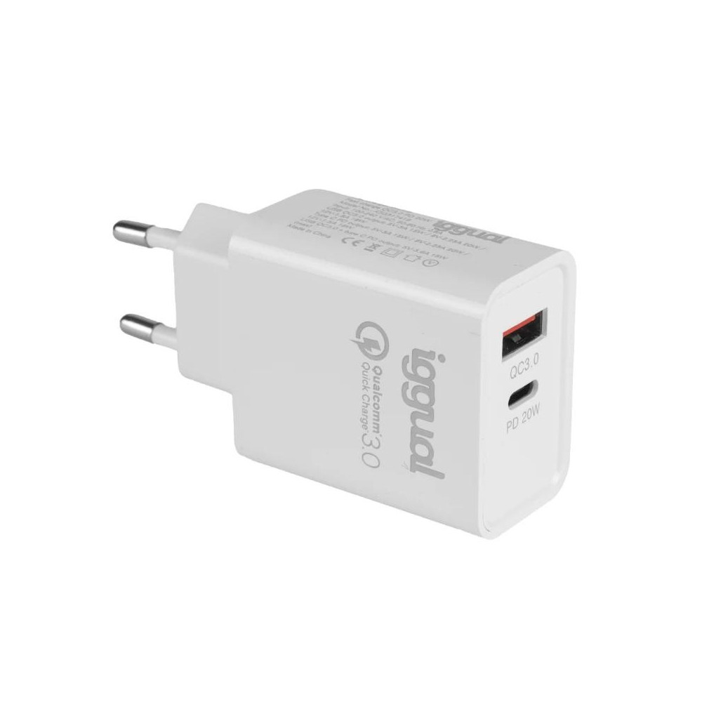Meta title-IGGUAL CARGADOR DOBLE USB QC3.0 + TIPO C PD 20W ANDORRA , Accesorios Telefonía ANDORRA , Cargadores ANDORRA , 8435364