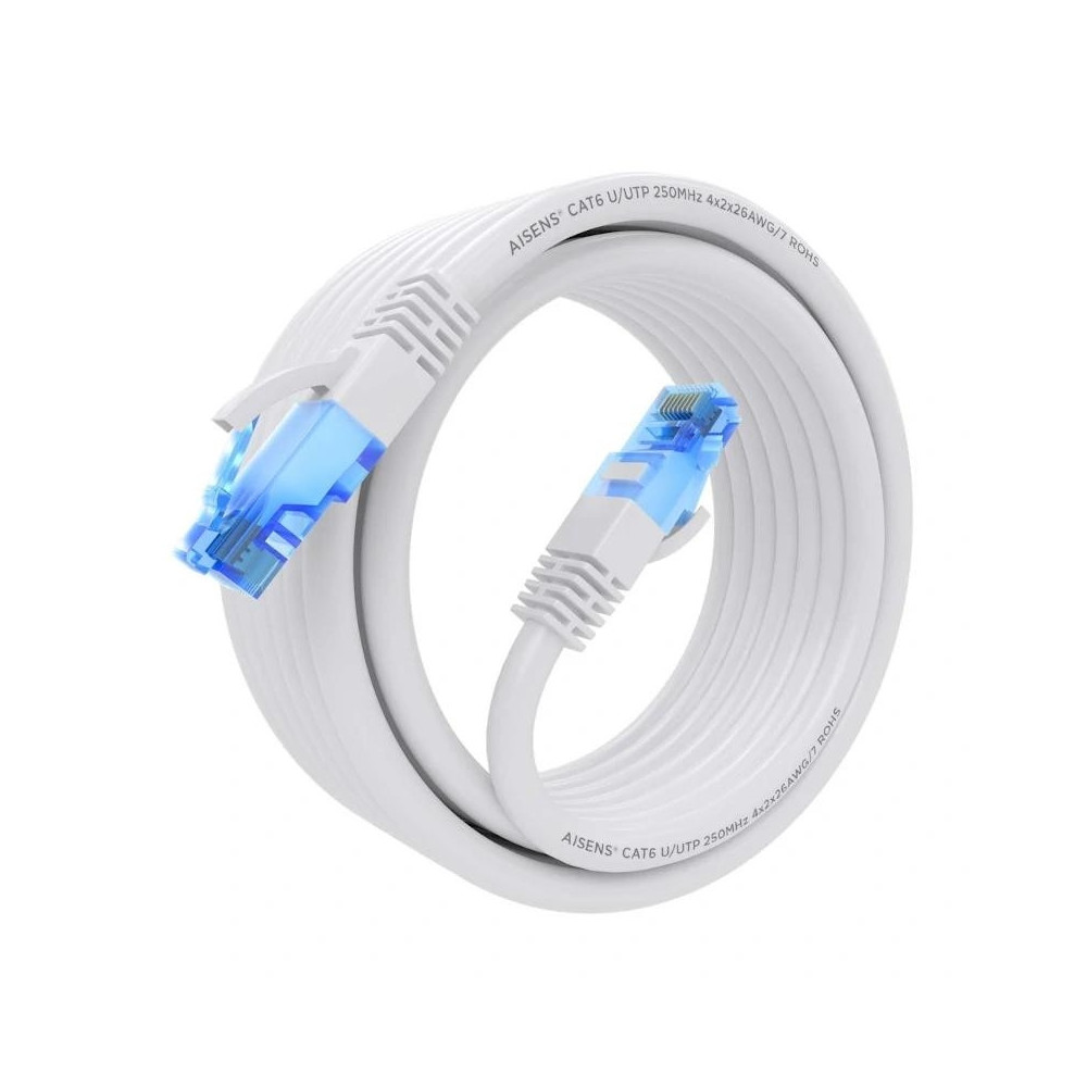 Meta title-AISENS CABLE RJ45 CAT.6 UTP AWG26 CCA BLANCO 5.0 ANDORRA , Accesorios Redes ANDORRA , Herramientas - Conectores Redes