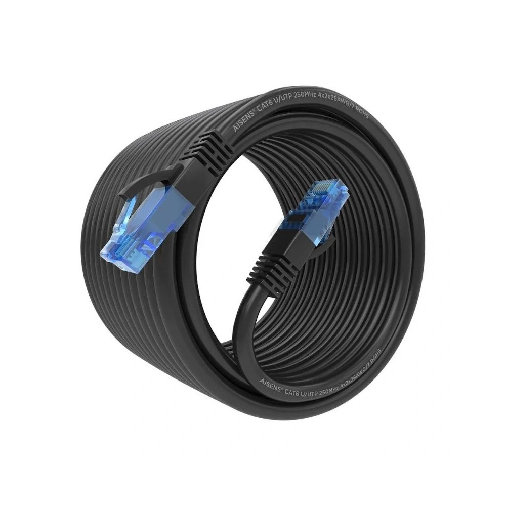 Meta title-AISENS CABLE RJ45 CAT.6 UTP AWG26 CCA NEGRO 10M ANDORRA , Accesorios Redes ANDORRA , Herramientas - Conectores Redes 