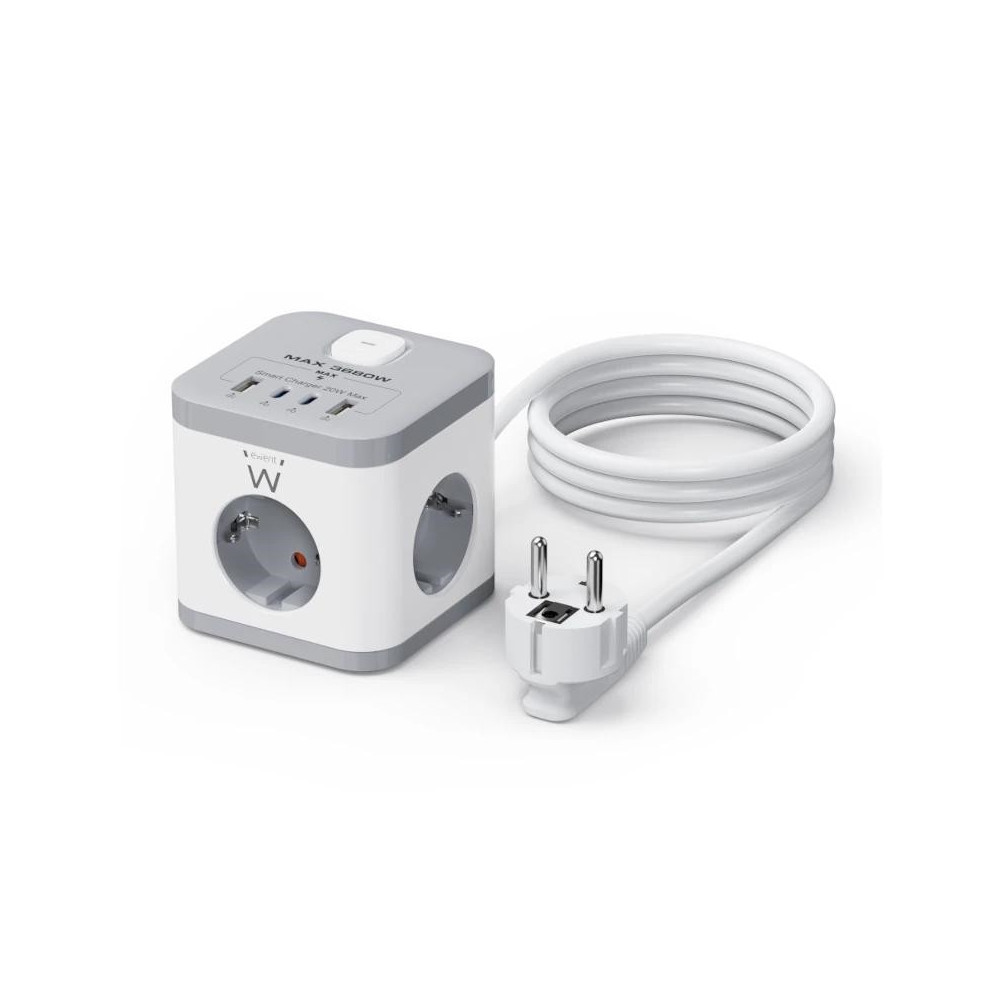Meta title-EWENT EW3863 REGLETA 3 TOMAS SHUCKO+2USB-A+2USB-C ANDORRA , Accesorios Eléctricos ANDORRA , Regletas ANDORRA , 805210